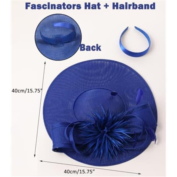 Women\'s Fascinators Hats Elegant Flower Mesh Feathers Headband Derby Hat